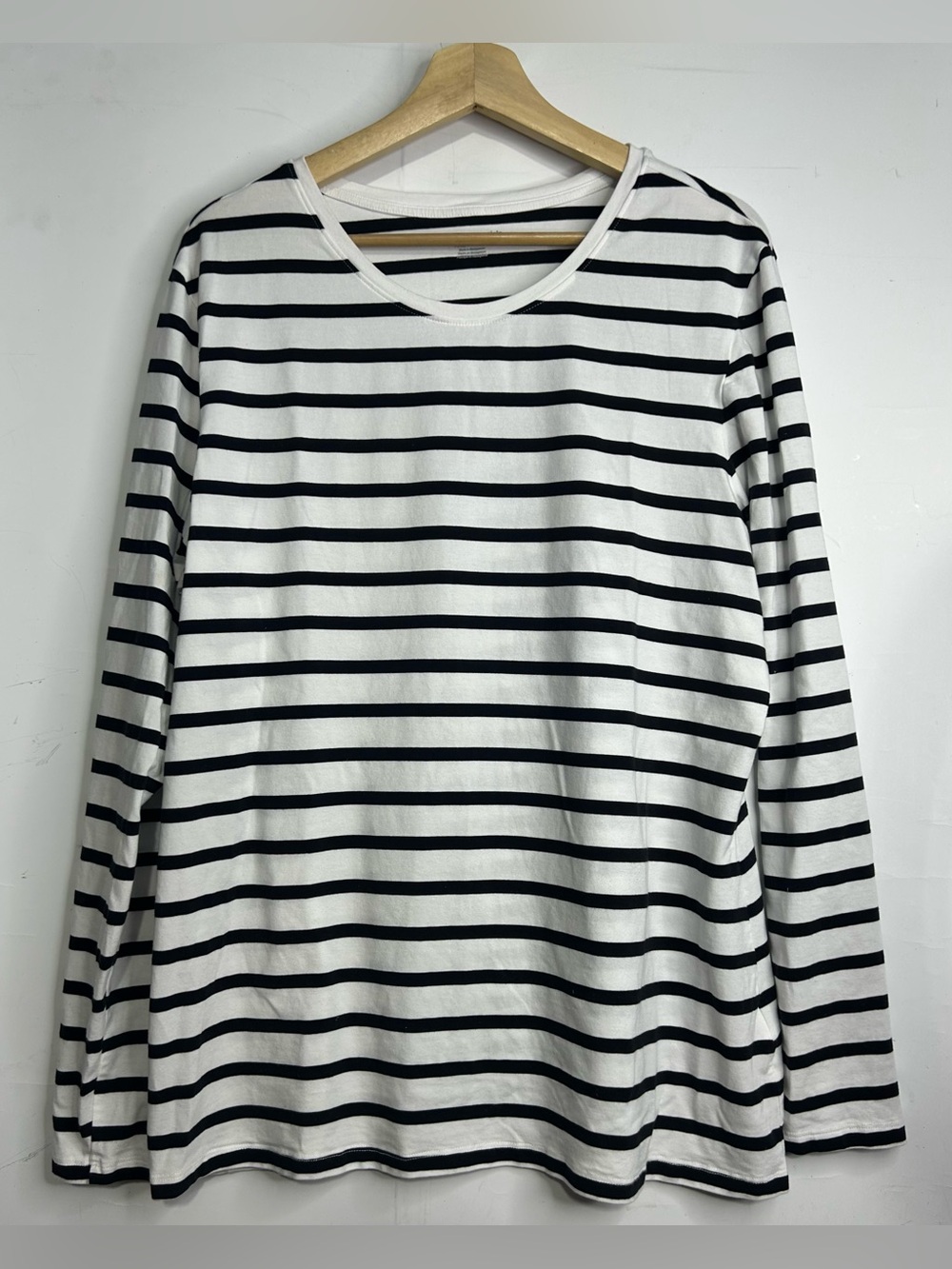 Amazon Essentials Black & White Striped Long Sleeve Shirt XXL